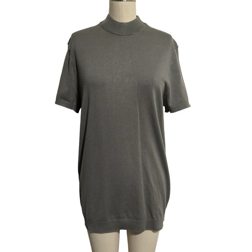 NWT Zara Moc Neck Short Sleeve Knit Top Medium